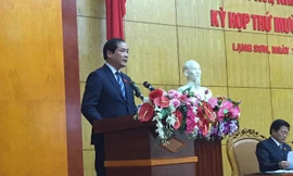 Ông Dương Xuân Huyên phát biểu nhận nhiệm vụ .Ảnh: Duy Chiến