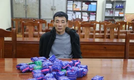 Đối tượng Lực tại cơ quan điều tra .Ảnh: N. My