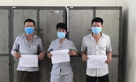 Ba đối tượng phá rừng phòng hộ bị khởi tố .Ảnh: B. Huệ 