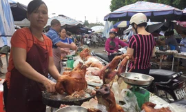 Ngày rằm tháng 7 không thể thiếu món thịt lợn quay nhồi lá mác mật thơm nức *ảnh: Duy Chiến 