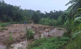 Hiện trường sự việc tại thôn 8, xã Minh Tiến (Tỉnh Thái Nguyên). Ảnh: Hạnh An