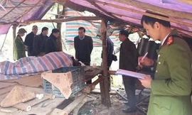 Hiện trường hung thủ tự sát tại khu rừng rậm nơi biên giới .Ảnh: TL