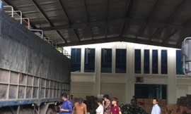 Cho dù hôm nay (27/2), phía Trung Quốc đồng ý trao đổi, mua bán hàng nông sản như xưa, tuy nhiên do không có nhân công ở bên bãi sang ải của bạn nên nhiều doanh nghiệp đã tổ chức phân loại, đóng gói ngay tại cửa khẩu Tân Thanh .Ảnh: Duy Chiến