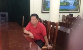 Ông trùm Voòng tại cơ quan điều tra Công an tỉnh Lạng Sơn *ảnh: Duy Chiến