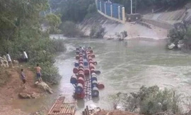 Hiện trường, nơi xảy ra vụ lật bè thương tâm .Ảnh: TL