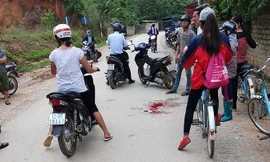 Hiện trường xảy ra vụ việc chồng cắt cổ vợ *ảnh: H. Sơn