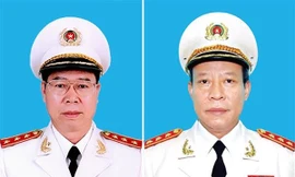 Thương tướng Bùi Văn Nam (bên trái) và Thượng tướng Lê Quý Vương