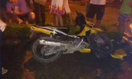 Chiếc xe máy của hai tên cướp.