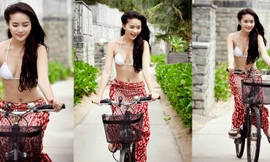  Phan Như Thảo lột áo mặc nội y, đi... xe đạp 