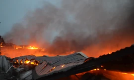 Hiện trường vụ cháy ở KCN Vĩnh Tuy