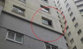 Căn phòng nơi cháu L. rơi xuống.