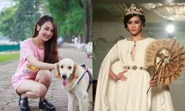 Thí sinh Huyền My (trái) và Trần Ngọc Bích.