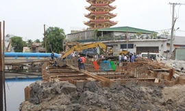 Công trình nơi phát hiện xác người đàn ông.