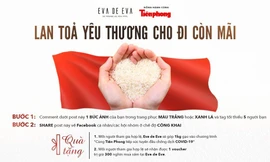 Chương trình "lan toả yêu thương, cho đi còn mãi" được thực hiện giữa báo Tiền Phong và nhãn hàng thời trang Eva de Eva nhằm gây quỹ tặng gạo cho chương trình 'Cùng Tiền phong tiếp sức tuyến đầu chống dịch'