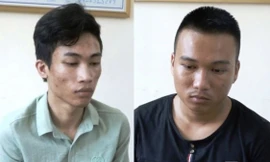 Đối tượng Vinh và Huy tại cơ quan điều tra