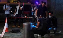 Hiện trường vụ tấn công bằng dao. (Ảnh: SCMP)