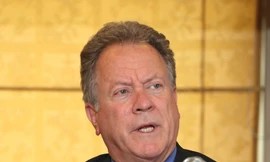 Giám đốc chương trình lương thực Liên Hợp quốc David Beasley phát biểu với báo chí Hàn Quốc. (Ảnh: Yonhap)