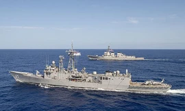 Tàu khu trục Preble của Mỹ. (Ảnh: Wikipedia)