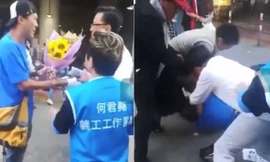 Ảnh cắt từ đoạn phim ghi lại khoảnh khắc xảy ra vụ tấn công