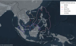 Bản đồ khu vực biển Đông với tuyên bố chủ quyền chồng lấn của các nước khu vực. (Ảnh: CSIS)