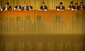 Chủ tịch Trung Quốc Tập Cận Bình (giữa) phát biểu tại Đại lễ đường nhân dân Trung Quốc ngày 2/1/2019. (Ảnh: Reuters)