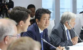 Thủ tướng Nhật Bản Shinzo Abe dự thượng đỉnh G7 tại Pháp. (Ảnh: Kyodo)