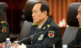 Bộ trưởng Quốc phòng Trung Quốc Nguỵ Phượng Hoà trong cuộc gặp Bộ trưởng Quốc phòng Mỹ James Mattis tại Bắc Kinh vào tháng 6/2018. (Ảnh: Reuters)