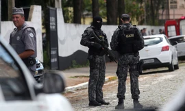 Cảnh sát Brazil tại hiện trường. Ảnh: Reuter