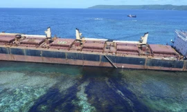 Một con tàu mắc cạn và bắt đầu rò rỉ dầu bên cạnh một di sản thế giới của UNESCO.