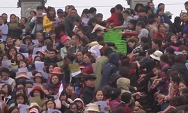 Một vạn rưỡi người phóng sinh 10 tấn cá trên sông Hồng