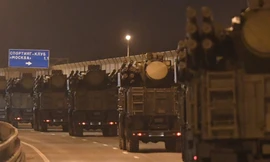 Thiết bị quân sự được triển khai tại Moscow để tham gia cuộc diễu hành Ngày Chiến thắng 9/9. Ảnh: Sputnik