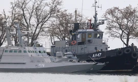 3 tàu Ukraine bị Nga bắt giữ. Ảnh: RT