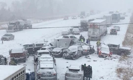 Đâm xe liên hoàn, cháy lớn giữa trời tuyết rơi dày đặc ở Nga. Ảnh minh họa