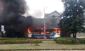 Hiện trường vụ cháy. Ảnh: Bình Minh