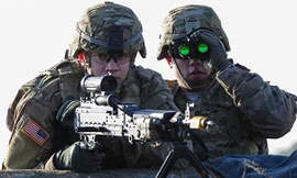 Binh sĩ Mỹ đang tiến gần hơn tới biên giới Nga. Ảnh: Lầu Năm Góc