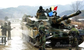 Siêu tăng K-2 Hàn Quốc xuất hiện trên biên giới Triều Tiên