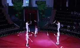 Gần trăm nghệ sĩ xiếc diễu hành tại phố đi bộ Hồ Gươm