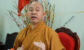 Thượng tọa Thích Đức Thiện nói về sự việc chùa Ba Vàng truyền bá vong báo oán. Ảnh: Nguyên Khánh