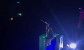 Nữ diễn viên xiếc với trăn khổng lồ