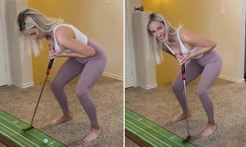 Nữ golf thủ dùng ngực đánh golf gây ‘bão mạng’