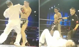 Lĩnh đòn chí mạng, cao thủ Thái Cực Quyền bất tỉnh sau 5 giây