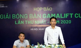 Ông Nguyễn Hải Đức, Trưởng ban tổ chức giải phát biểu tại họp báo. 