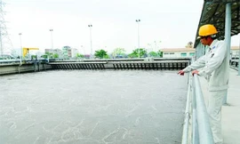 Một góc nhà máy xử lý nước thải Yên Sở