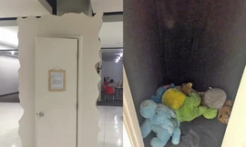 Theo nguyên tắc đặt ra, mỗi người không được ở trong tủ quá 10 phút. Ảnh: Twitter 