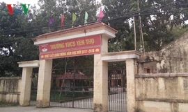Trường THCS Yên Thọ nơi xảy ra sự việc.