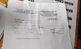 Một mã đề thi Lý phải đính chính