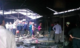  Hiện trường vụ cháy. (Ảnh: Mạnh Tú/TTXVN) 