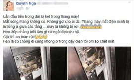 Quỳnh Nga hoảng loạn khi bị kẹt trong thang máy