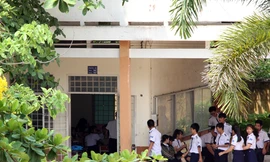 Học sinh trường THPT Long Thới (huyện Nhà Bè). 