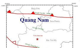 Sơ đồ trận động đất. Ảnh Viện vật lý địa cầu